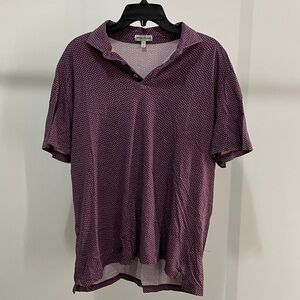 Peter Millar Burgundy and Pink Patterned Polo